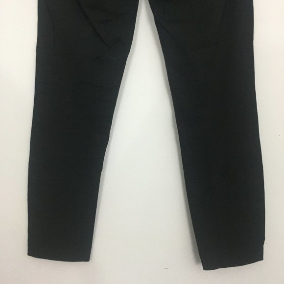 Madewell Womens 2 Black Reade Cotton Blend Flat Front Skinny Low Rise Pants - Picture 2 of 9